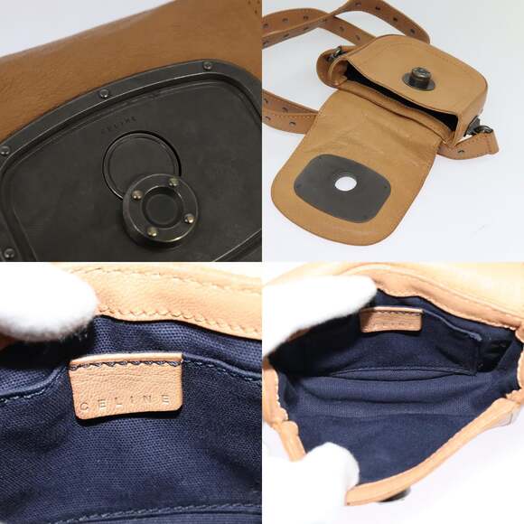 CELINE Shoulder Bag Leather Beige - Picture 11 of 12